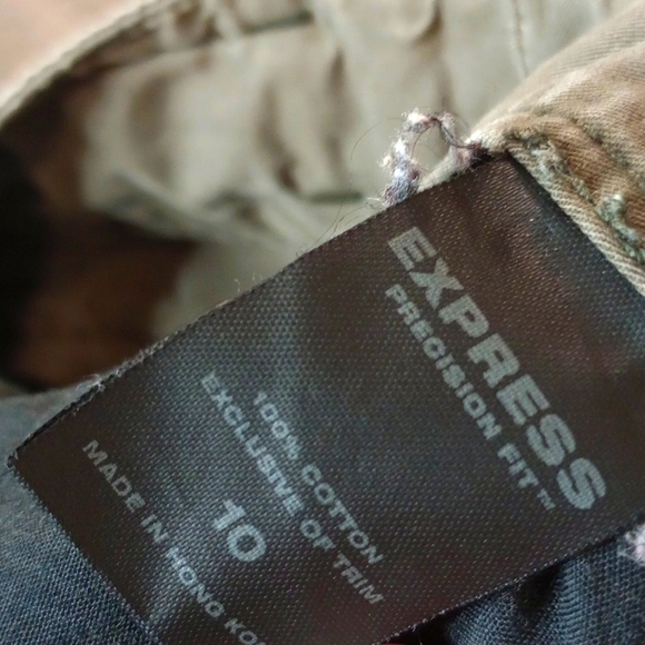 Y2K Vintage Express Cargo Pants Green Beaded Pockets Flower Patches Women's 10 - Picture 7 of 7